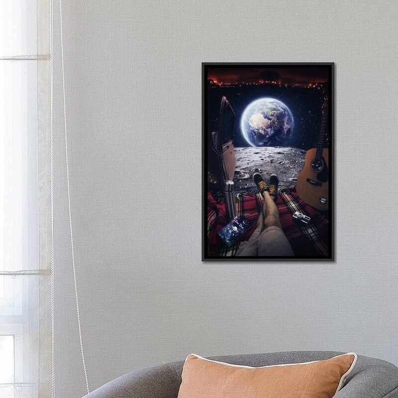 iCanvas "Gabriel In Van On The Moon Look At Earth" by GEN Z Framed Bed Bath & Beyond